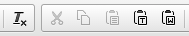 Rich text editor toolbar screenshot of buttons used for removing hidden text formatting