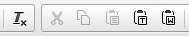 Rich text editor toolbar screenshot of buttons used for removing hidden text formatting